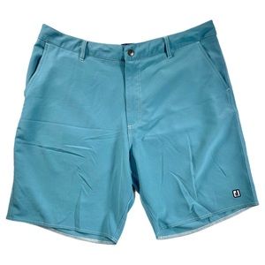 Johnnie O West Coast Prep Chino Shorts Mens 36 Teal Casual Comfort Preppy